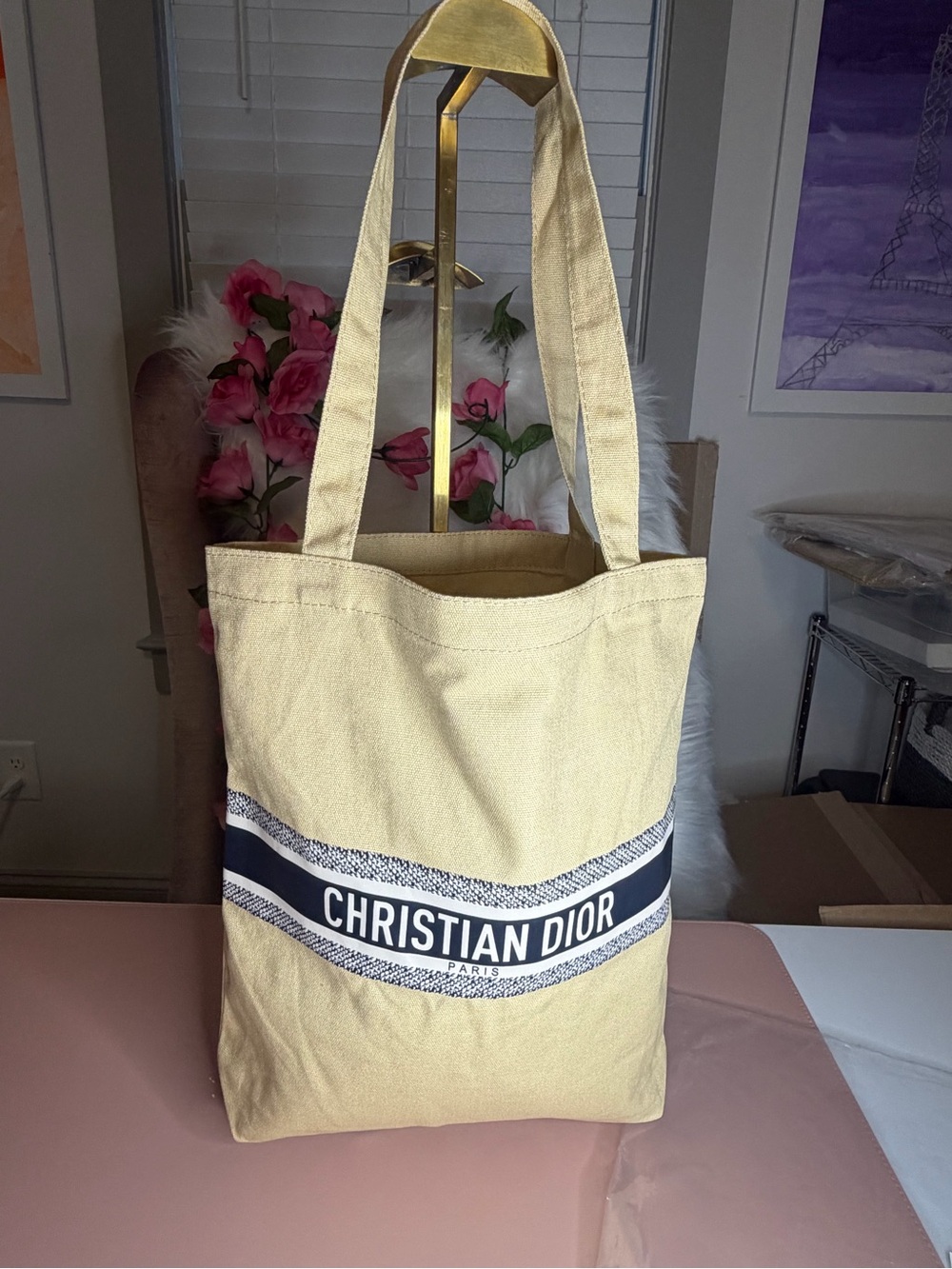 Dior Parfums Cream Canvas VIP Promotional Tote Bag NIP